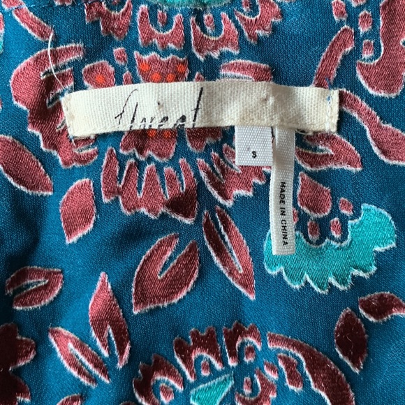 Floreat Anthropologie Valo Burnout Silk Blend Blouse Size Small - Picture 4 of 6